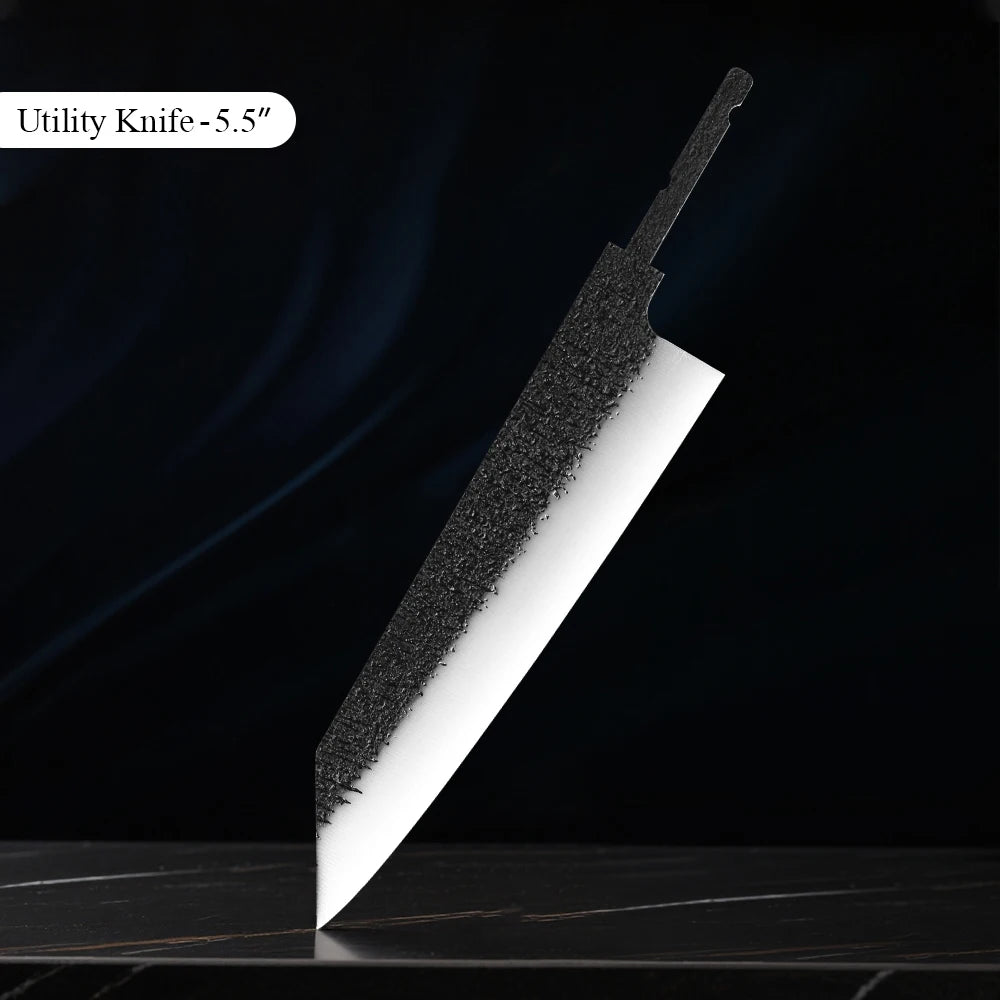 TURWHO VG10 Chef Knife Blank Blade – DIY Hand Forged Steel Knife Blank Blade Qst 5.5 inch Utility