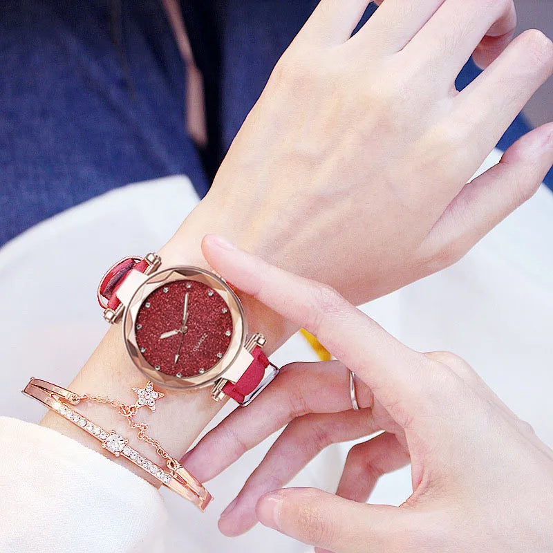 Rhinestone Bracelet Quartz Watch for Women – Fancy Style Bracelet Quartz Watch Qme