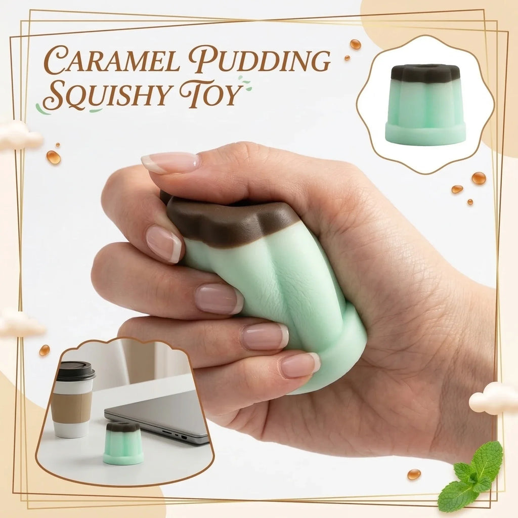 Caramel Pudding Squeeze Toy – Slow Rebound Squishy Sensory Squishy Novelty Toy Qme