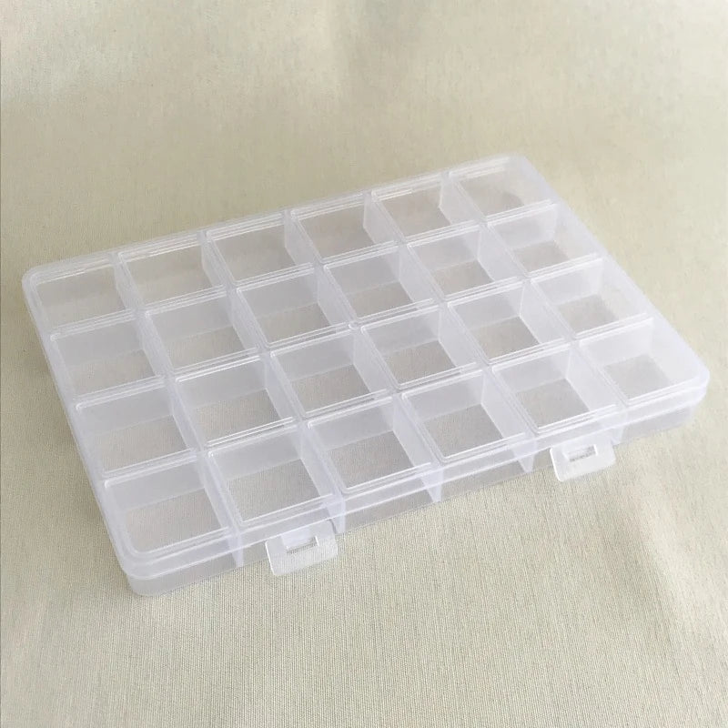 Jewelry Earring Bead Organizer – 24-Grid Clear Display Case Jewelry Organizer Case Qme