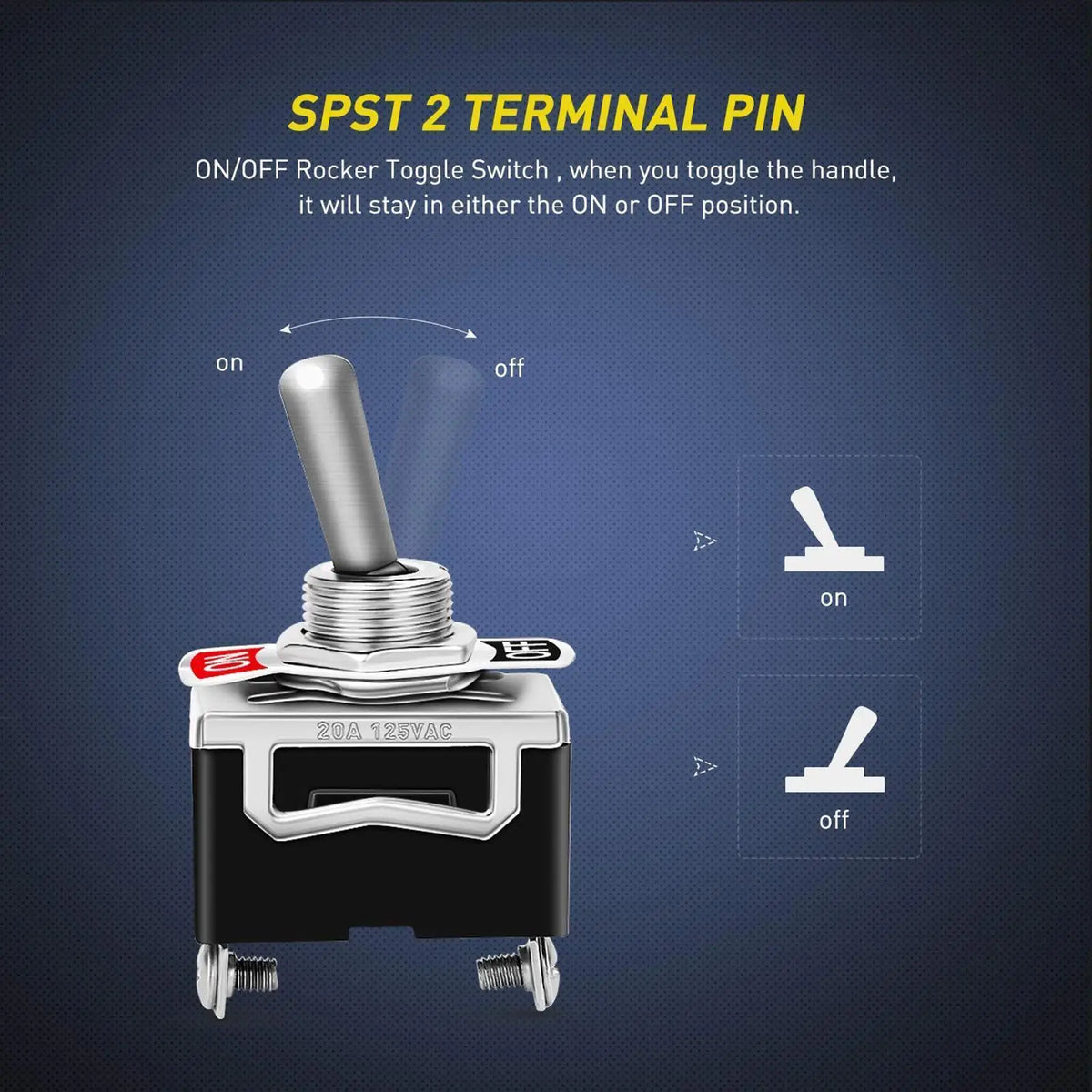 SPST Waterproof Rocker Switch 2-Pin Heavy Duty Toggle & Boot Cap Waterproof Rocker Switch Qme