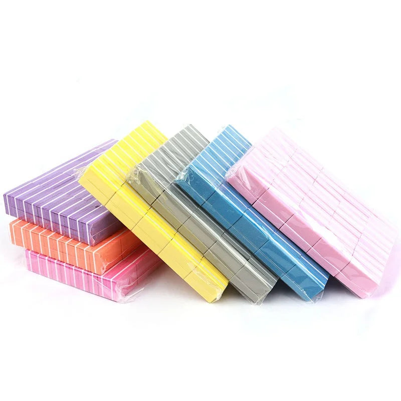 Double-Sided Mini Nail File Buffer Blocks – Colorful Sponge Nail Buffer Block Qme