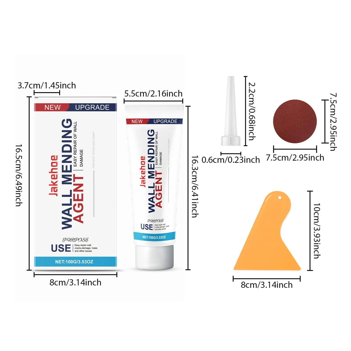 Wall Repair Paint – Crack Filler, Stain & Graffiti Cover Agent Wall Repair Compound Qme 1 set