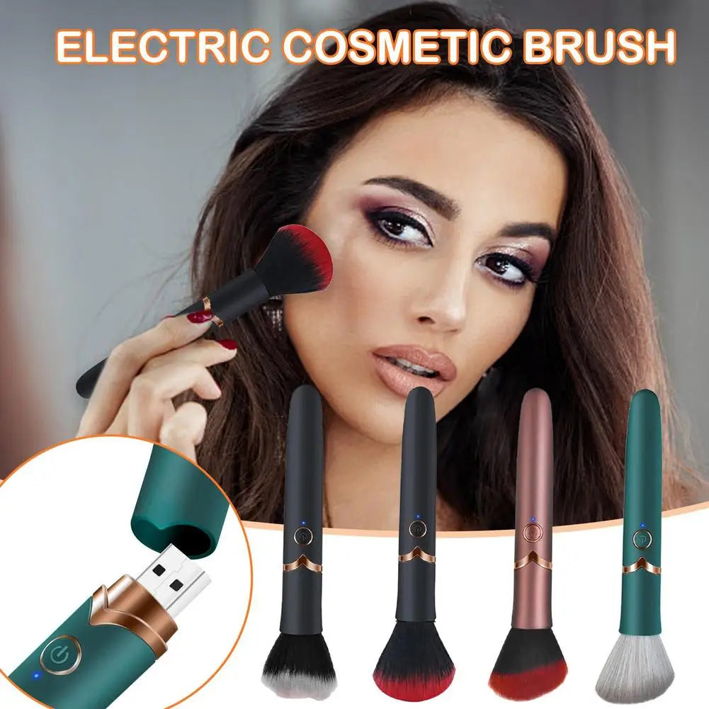 Qme Electric Vibrating Makeup Brush – 10 Speed Blush Powder Electric Makeup Brush Qme