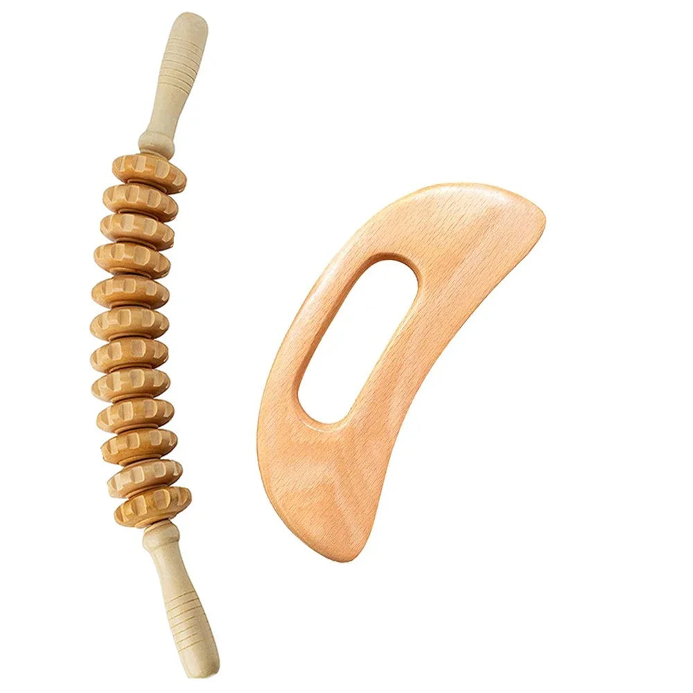 Wooden Therapy Massage Set – Gua Sha & Maderoterapia Tools Wooden Massage Set Qst 2PCS-1