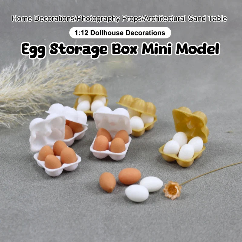 1:12 Miniature Egg Tray Dollhouse Kitchen Food Accessory Dollhouse Miniature Qme