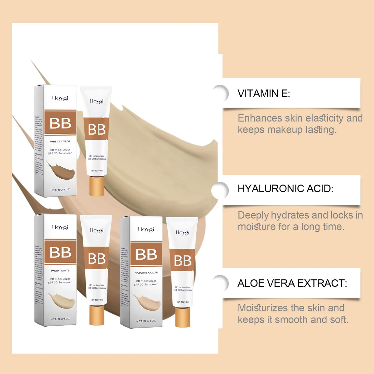 Qme SPF 30 BB Cream – Full Coverage & Long-Lasting Moisture BB Cream Foundation Qme