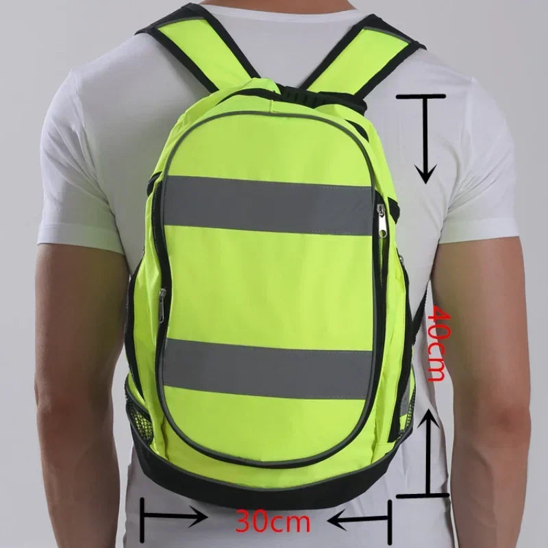 Reflective Night Safety Backpack | 40L 600D Oxford Cycling Bag Reflective Safety Backpack Qme