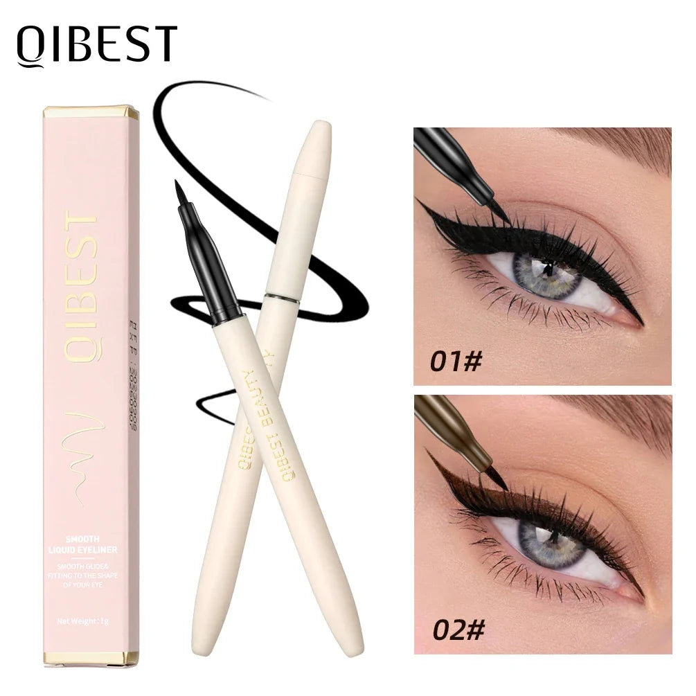 QIBEST Waterproof Black Liquid Eyeliner – Smudge-Proof Precision Liquid Eyeliner Qme