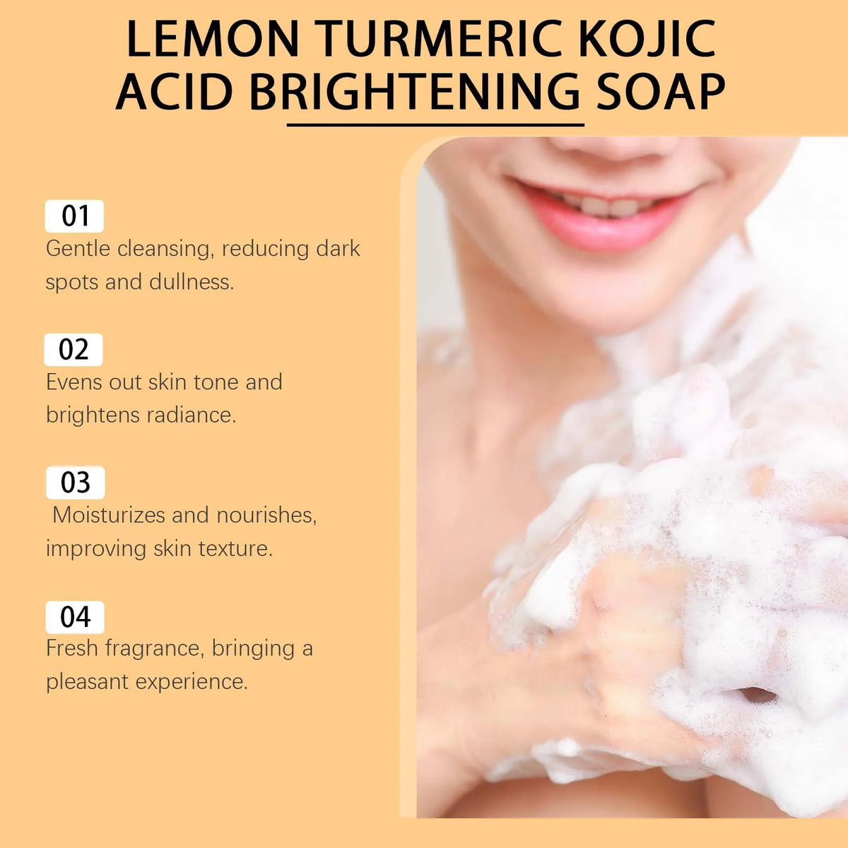 Hanchobit Lemon Turmeric Kojic Acid Brightening Soap 100g Brightening Bar Soap Qst