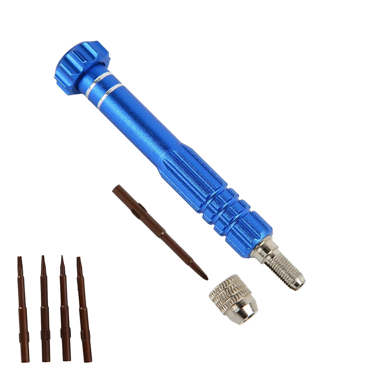 Precision Screwdriver Set – 5 Bits for Watches, Phones & Glasses Precision Screwdriver Set Qme Blue