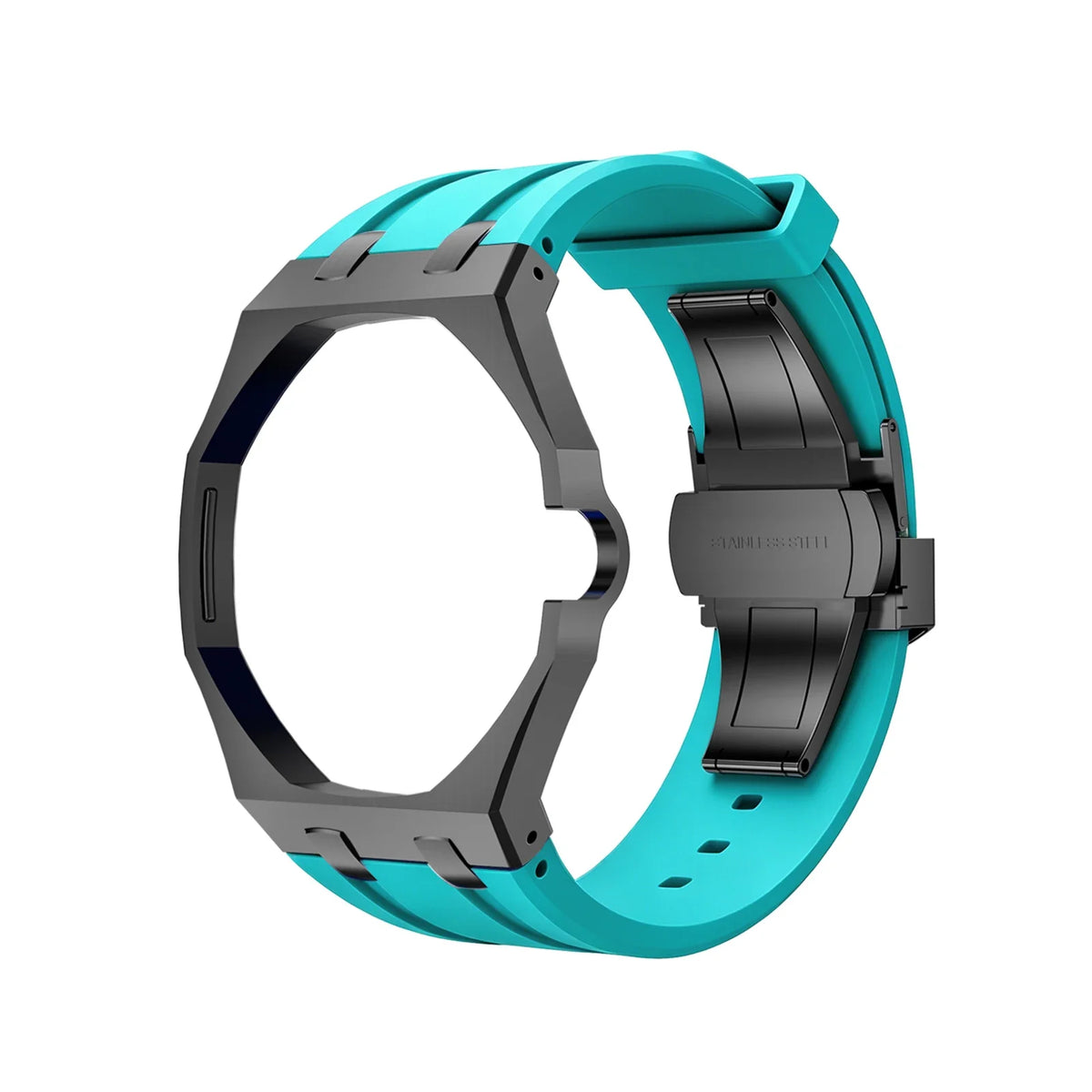 Swatch x Royal Pop Silicone Sport Band | Quick Release Strap Watch Replacement Band Qme Black Blue 3 1