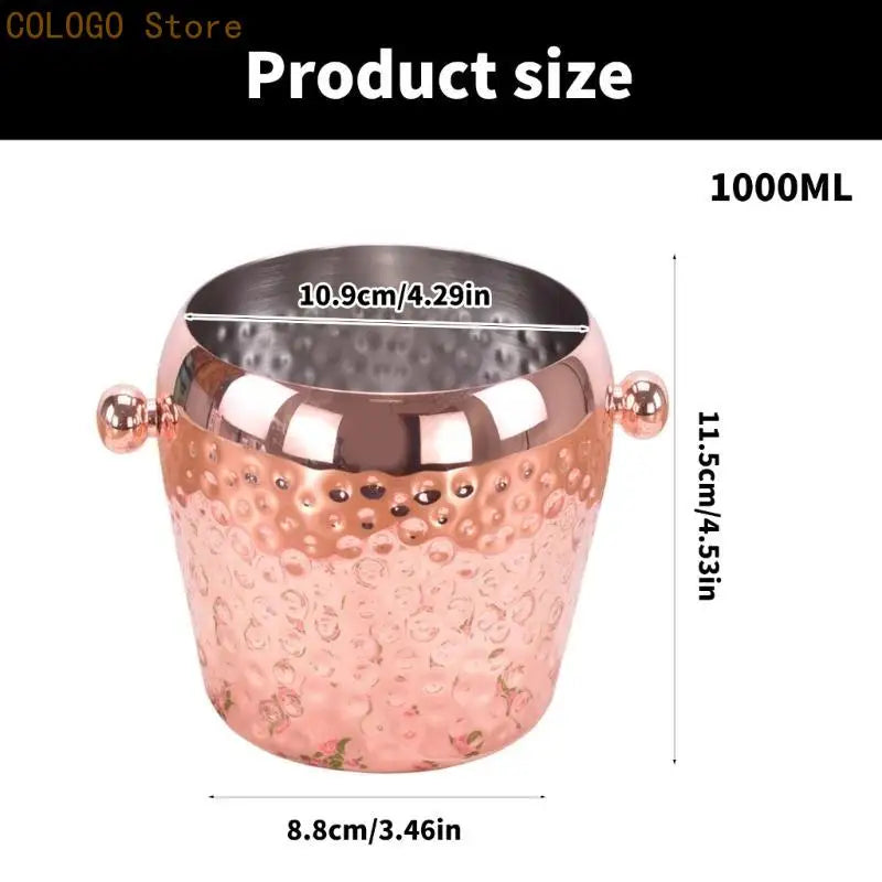 Wide Mouth Stainless Steel Ice Bucket & Beverage Cooler Tub Ice Bucket Qme
