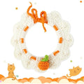 Handmade Woven Bow Cat & Dog Collar – Adjustable Orange Nylon Pet Collar Qme Orange M