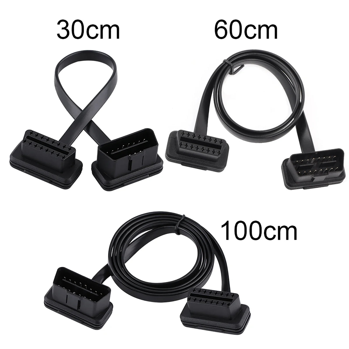 OBD2 16-Pin Male to Female Diagnostic Extension Cable OBD2 Extension Cable Qme