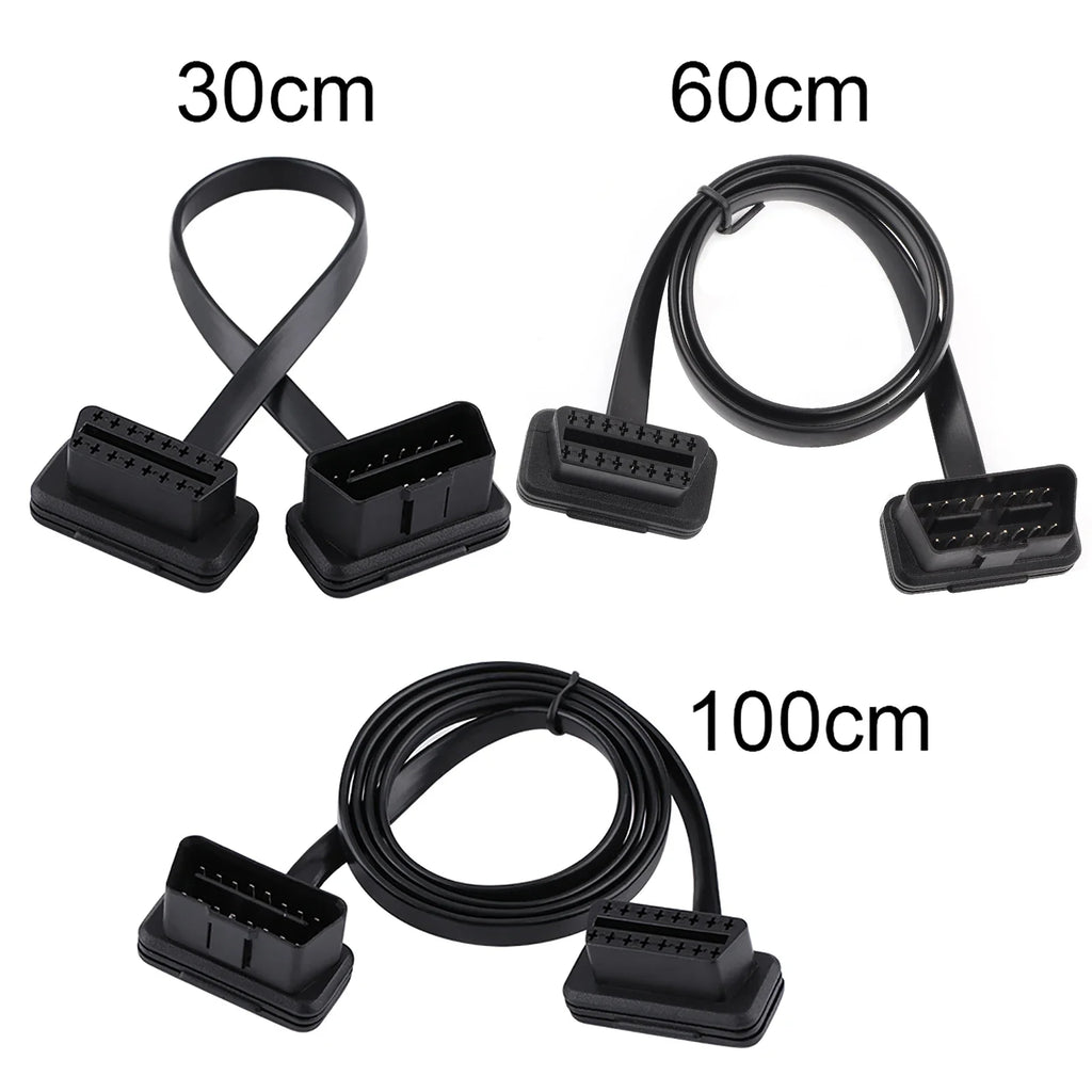 OBD2 16-Pin Male to Female Diagnostic Extension Cable OBD2 Extension Cable Qme