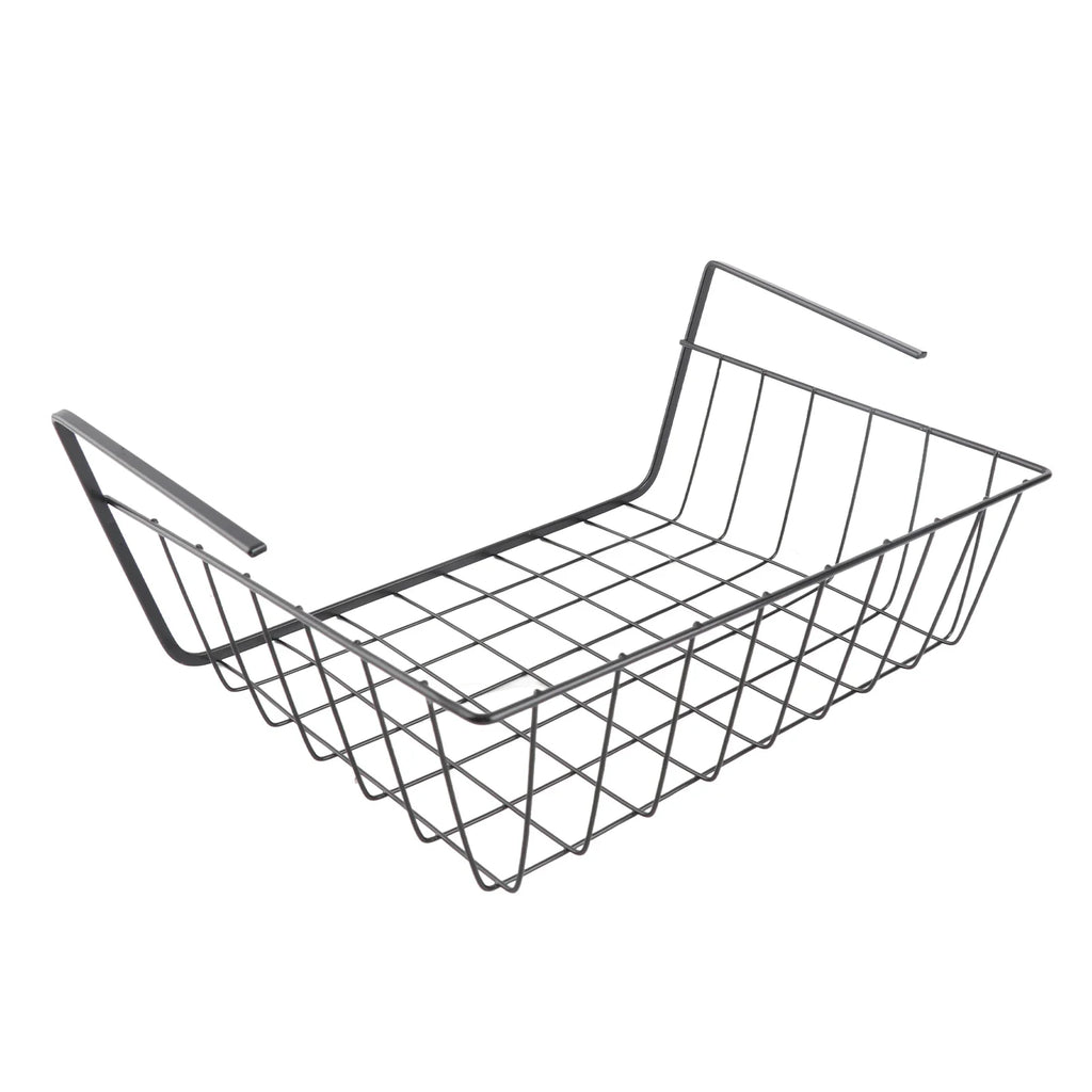 Under Shelf Wire Basket – Large Capacity All-Metal Storage Under Shelf Basket Qme