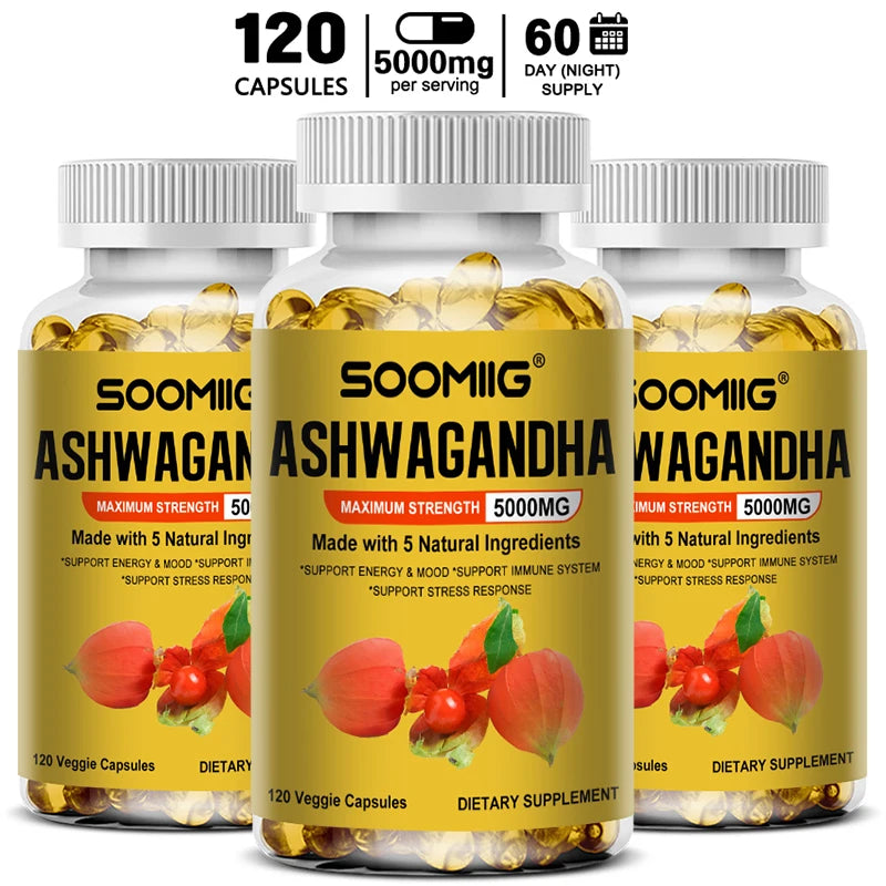 Organic Ashwagandha Capsules – NON-GMO Vegan Supplement Herbal Supplement Qst