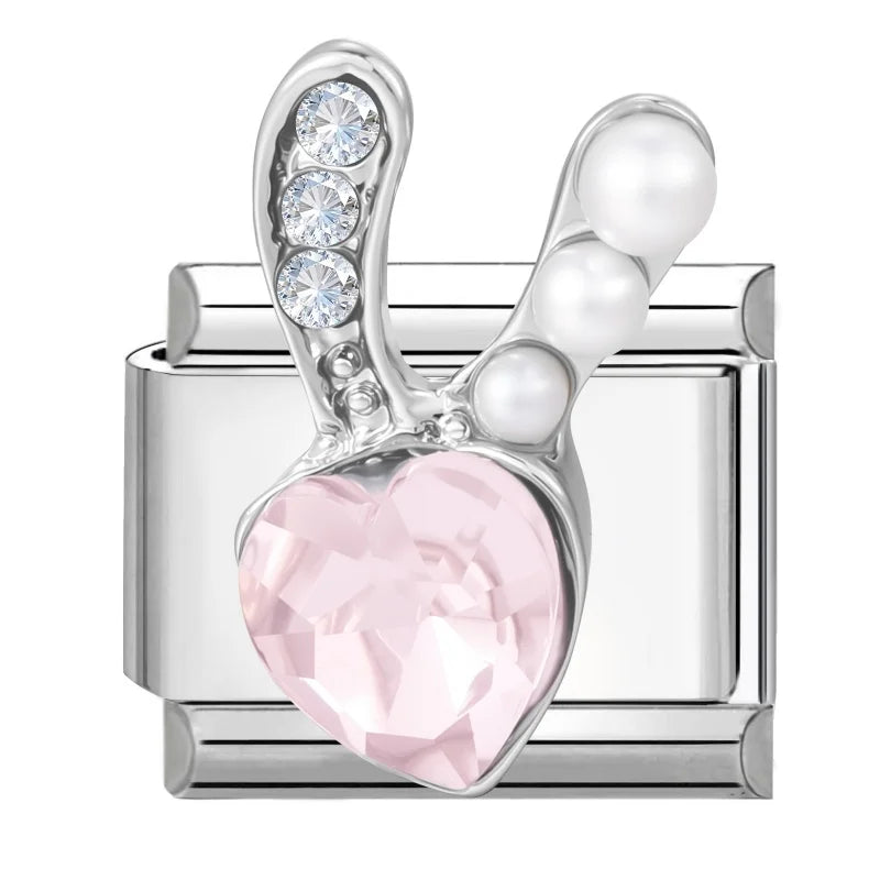 Zircon Italian Charm Links – Bow Knot Floral Heart Butterfly