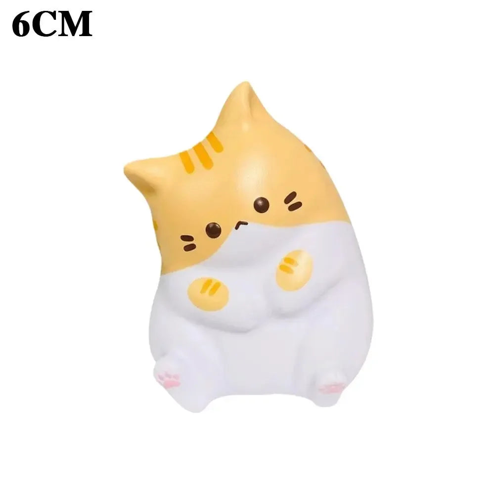 Kawaii Cat Squishy Fidget Toy – Slow Rise Squeeze Ball, 6 Colors Squishy Fidget Toy Qme 6cm yellow