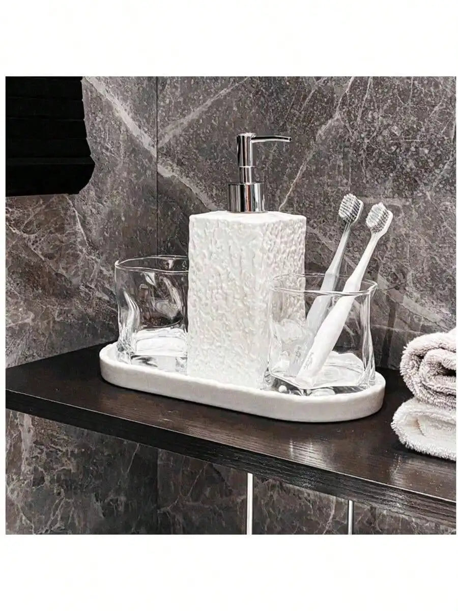 Ceramic Stone Bathroom Tray – Jewelry & Soap Storage Rack Bathroom Storage Tray Qme