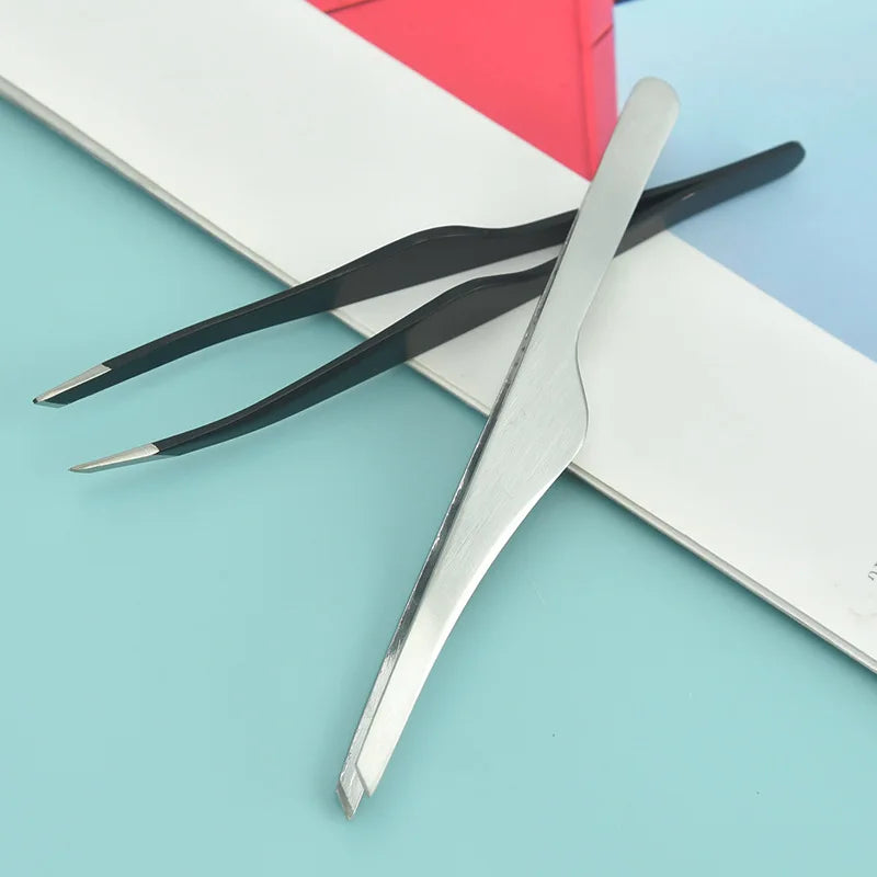 Stainless Steel Eyebrow Tweezers – Slant, Point & Flat Tip Eyebrow Tweezers Qme
