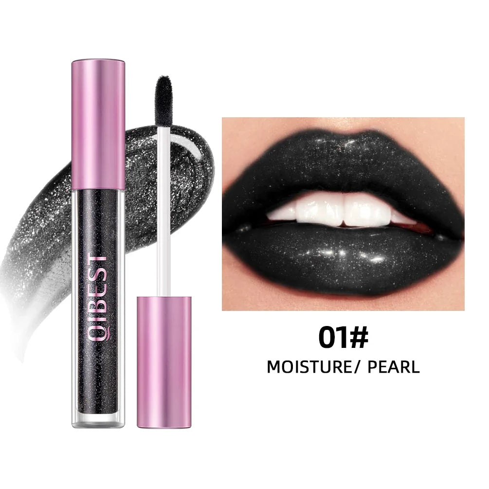 QIBEST Glitter Pearlescent Lip Gloss – Moisturizing & Long-Lasting Glitter Lip Gloss Qme 01 Pearl