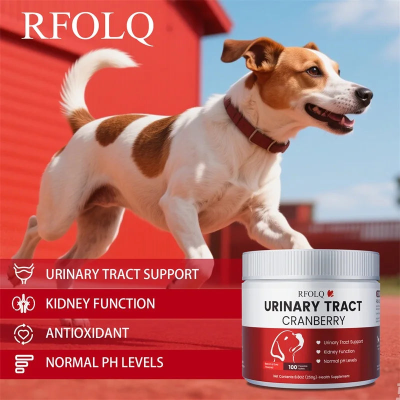 Cranberry Chewable Tablets for Dogs – Urinary & Bladder Support Dog Supplement Qst