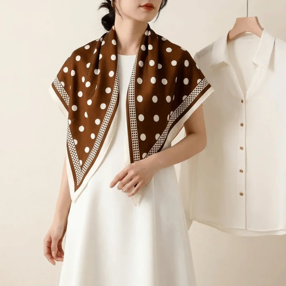 Vintage Polka Dot Triangle Scarf | Polyester Bandana Belt Triangle Bandana Scarf Qme