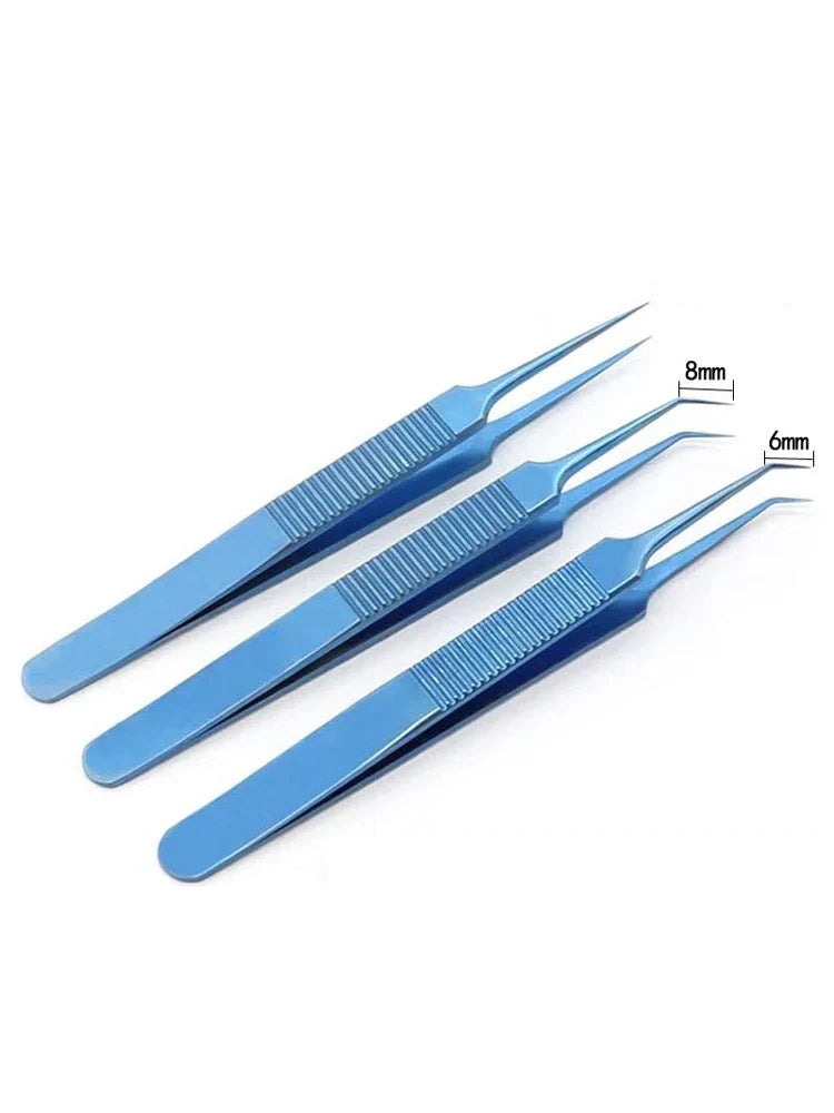 Titanium FUE Hair Implanter Forceps Tweezer – 3 Colors Precision Cosmetic Forceps Qme