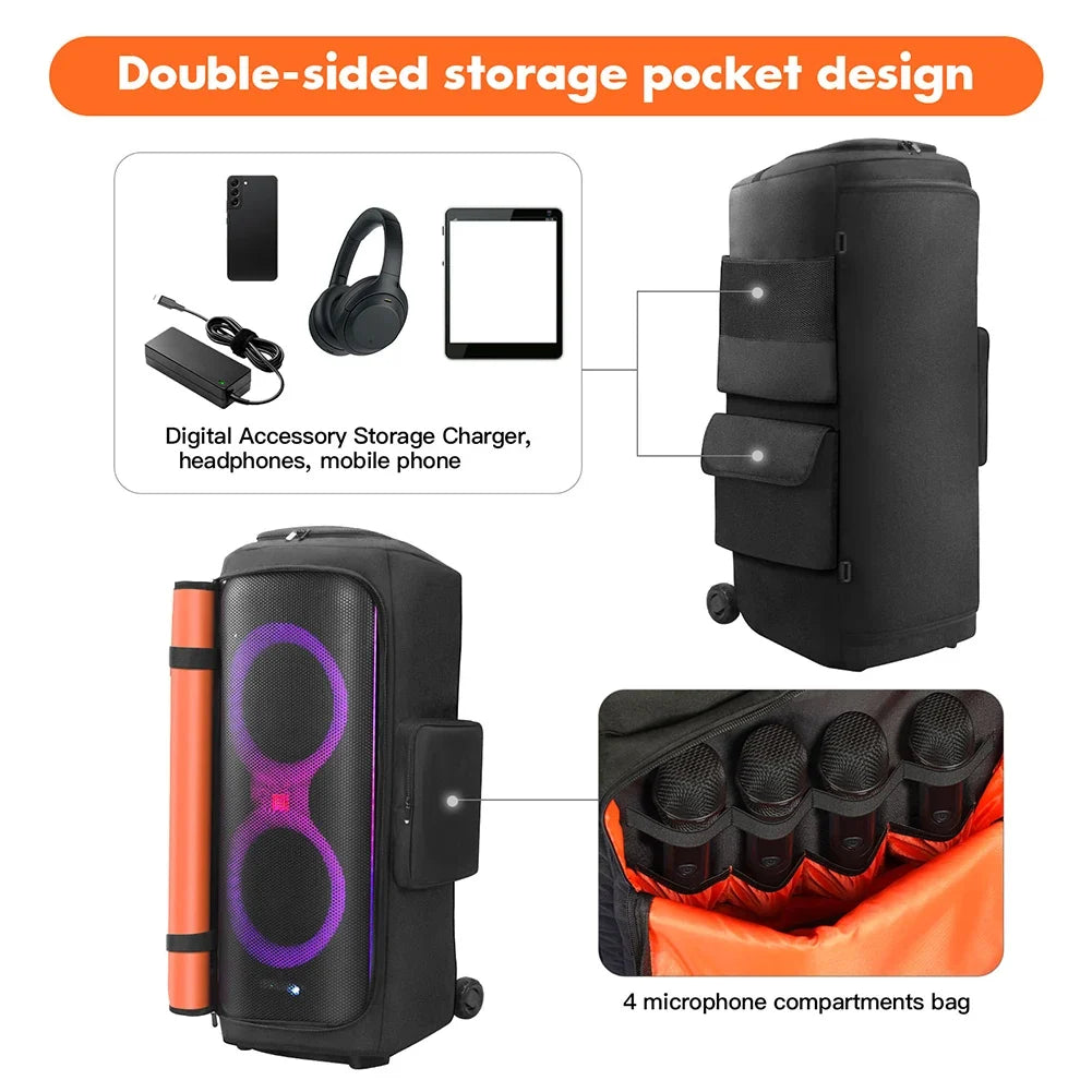 Portable Speaker Carry Case Zipper Dust Cover | Leather Bag Speaker Carry Case Qme