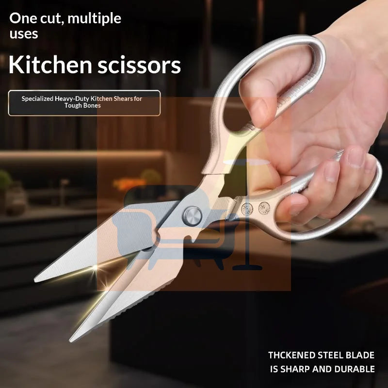 Heavy Duty Kitchen Scissors – Stainless Steel Nonslip Handle Kitchen Scissors Qme