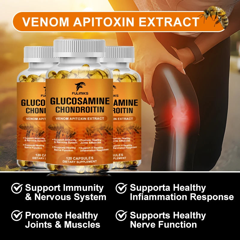 Glucosamine Chondroitin + Vitamin C Capsules | Joint Supplement Joint Health Supplement Qst