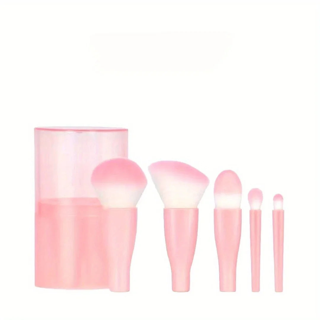 5-Piece Makeup Brush Set with Box – Foundation & Contour Makeup Brush Set Qme B