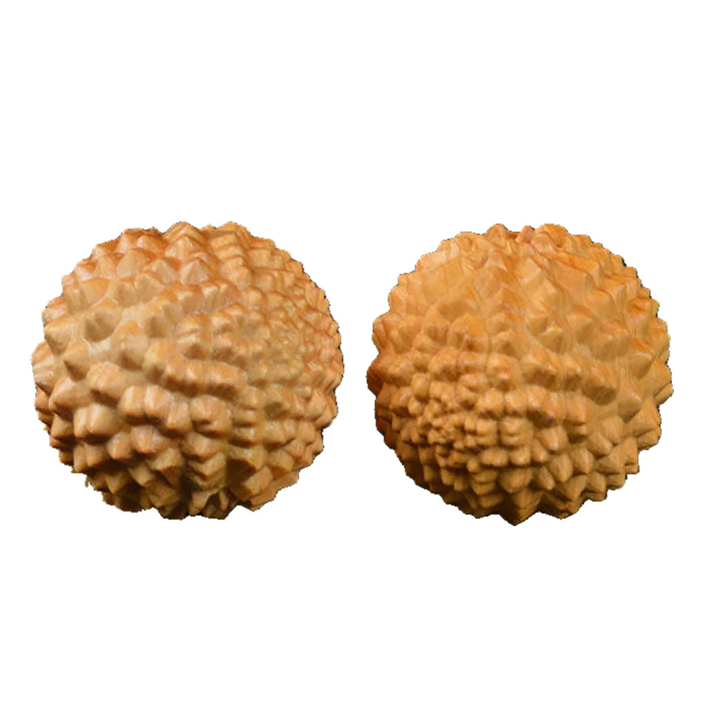 Wooden Spiky Massage Ball – Cypress Palm Acupoint Ball Hand Massage Ball Qme as pic