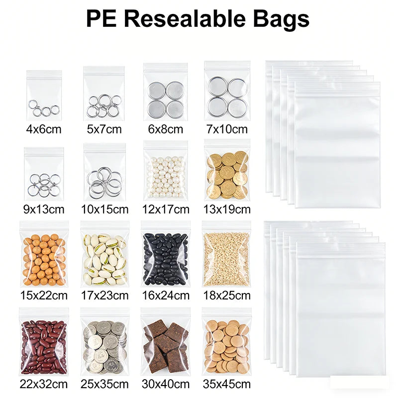 Clear Plastic Zip Lock Bags | Reusable Seal Storage – 20 Options Zip Lock Storage Bags Qme