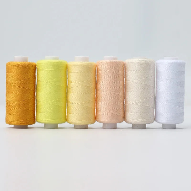 6-Roll Assorted Polyester Sewing Thread Set – Machine & DIY Sewing Thread Set Qme Light Series