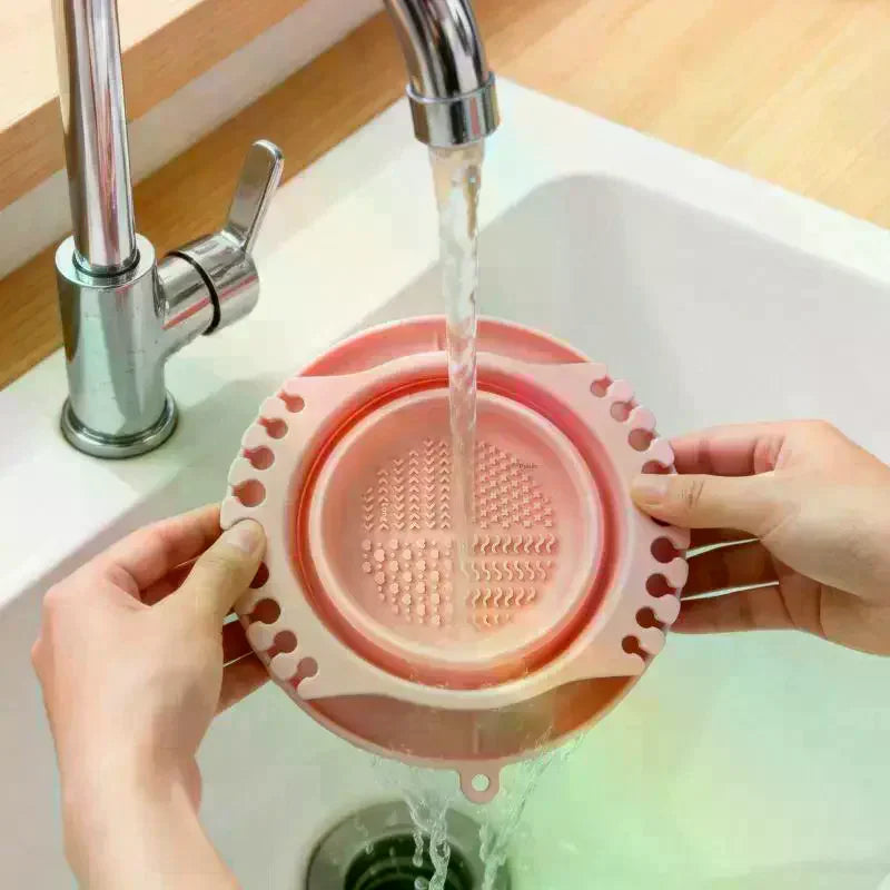 3-in-1 Silicone Makeup Brush Cleaner Bowl & Holder | Qme Makeup Brush Cleaner Qme