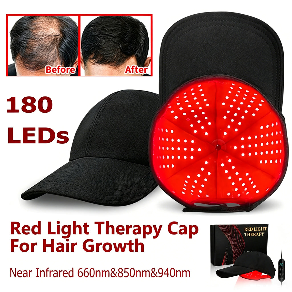 Vilnason 180 LED Red Light Therapy Hair Growth Cap 660/850/940nm LED Hair Growth Cap Qst
