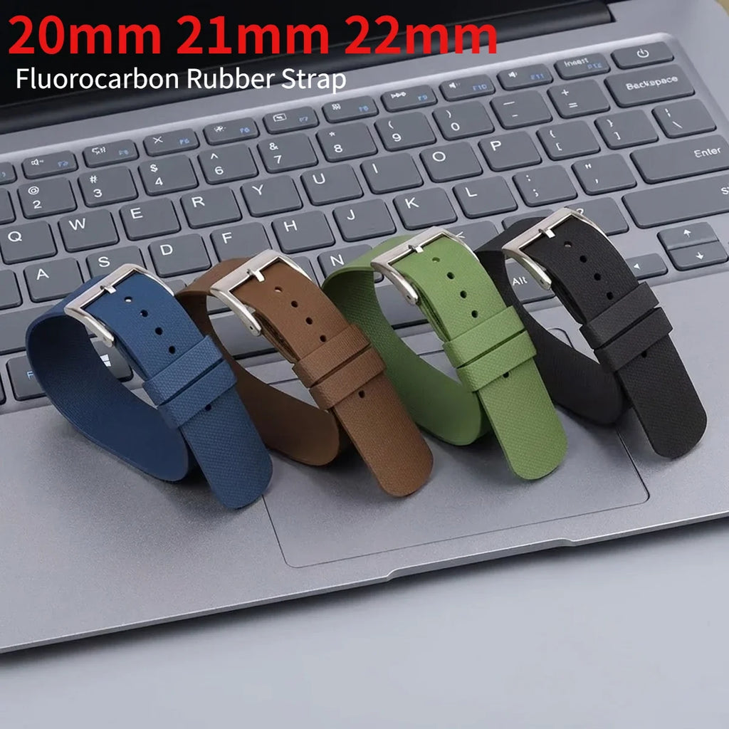 FKM Rubber Watch Strap for Seiko & Omega – 11 Colors FKM Rubber Watch Strap Qme