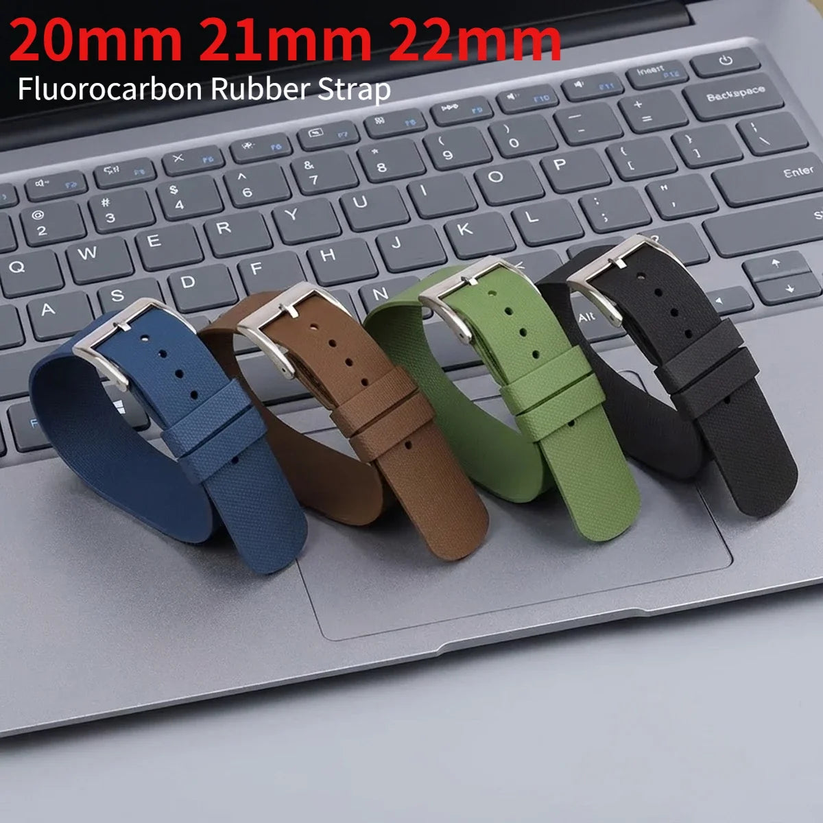 FKM Rubber Watch Strap for Seiko & Omega – 11 Colors FKM Rubber Watch Strap Qme