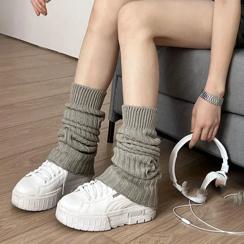 Japanese Lolita JK Leg Warmers – Gothic Ankle Warmers for Women Knitted Leg Warmers Qme