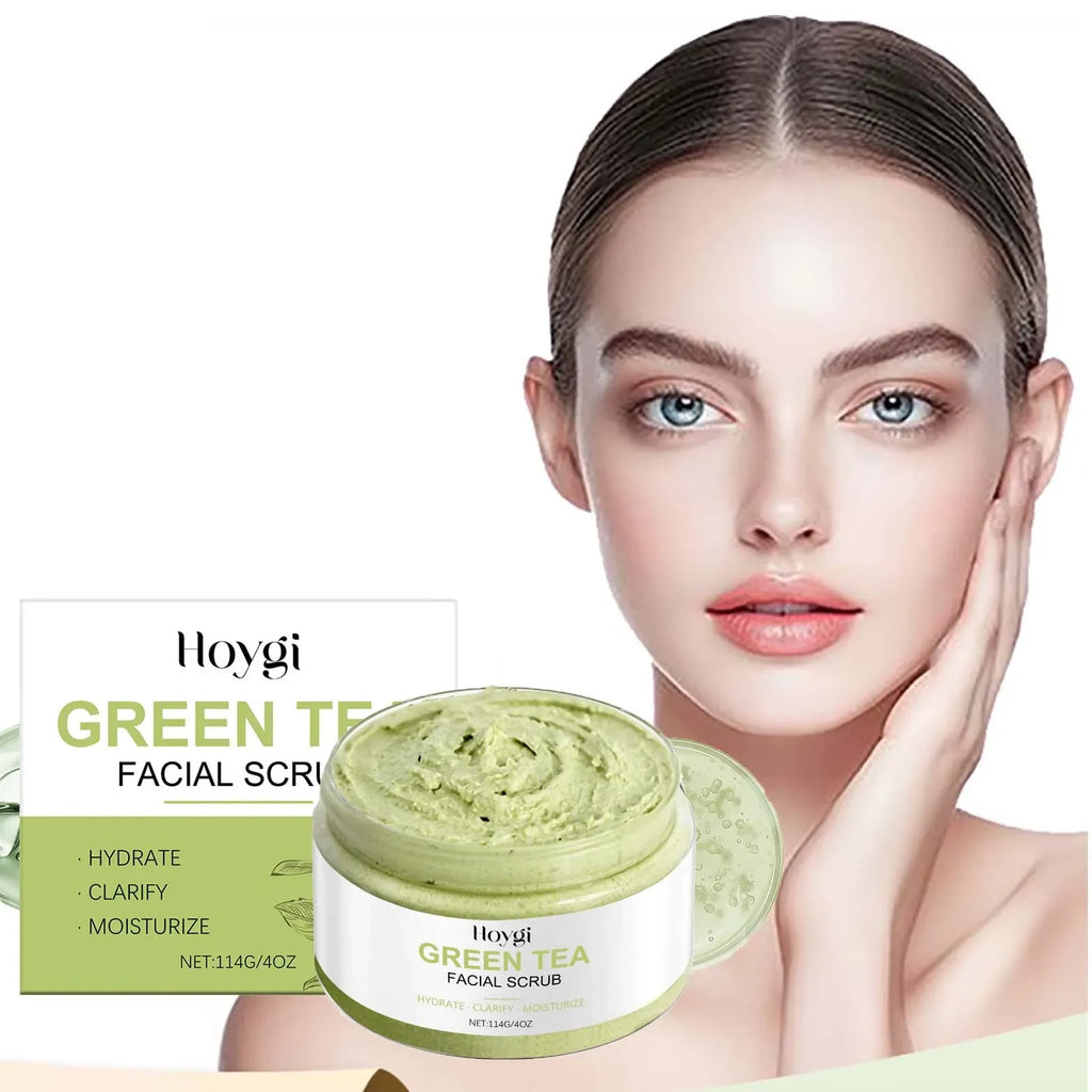 Green Tea Facial Scrub – Deep Pore Cleansing & Hydrating Facial Exfoliating Scrub Qme 114g