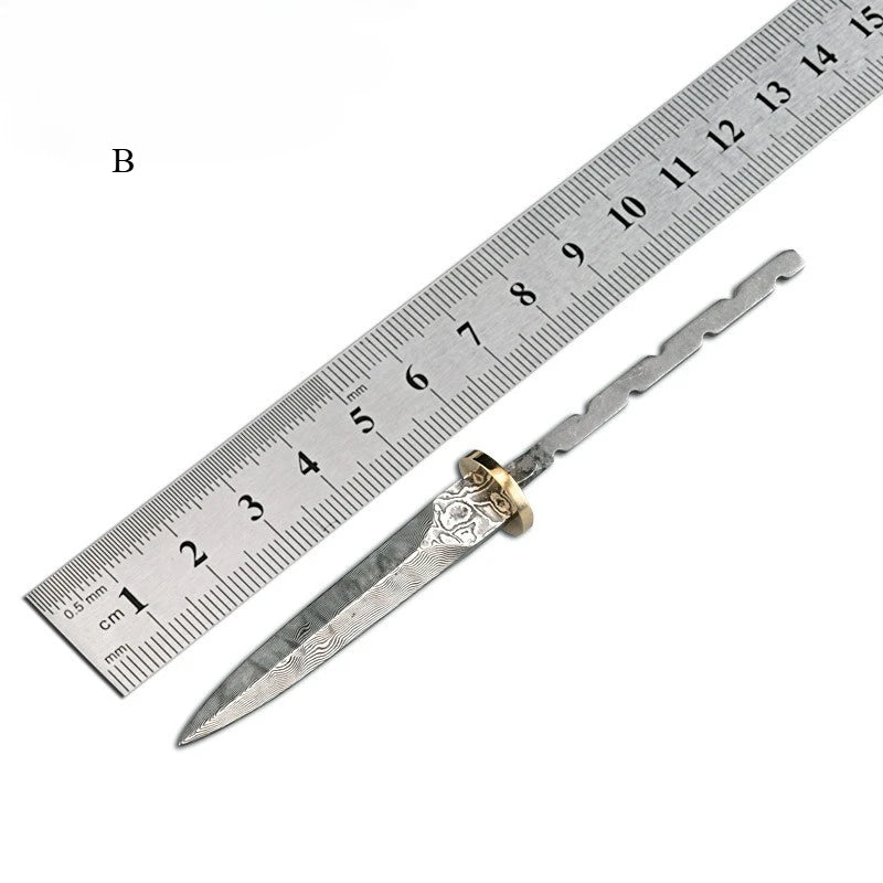 Damascus Steel Blank Tea Knife Blade – DIY Handmade Tool Blank Knife Blade Qst B