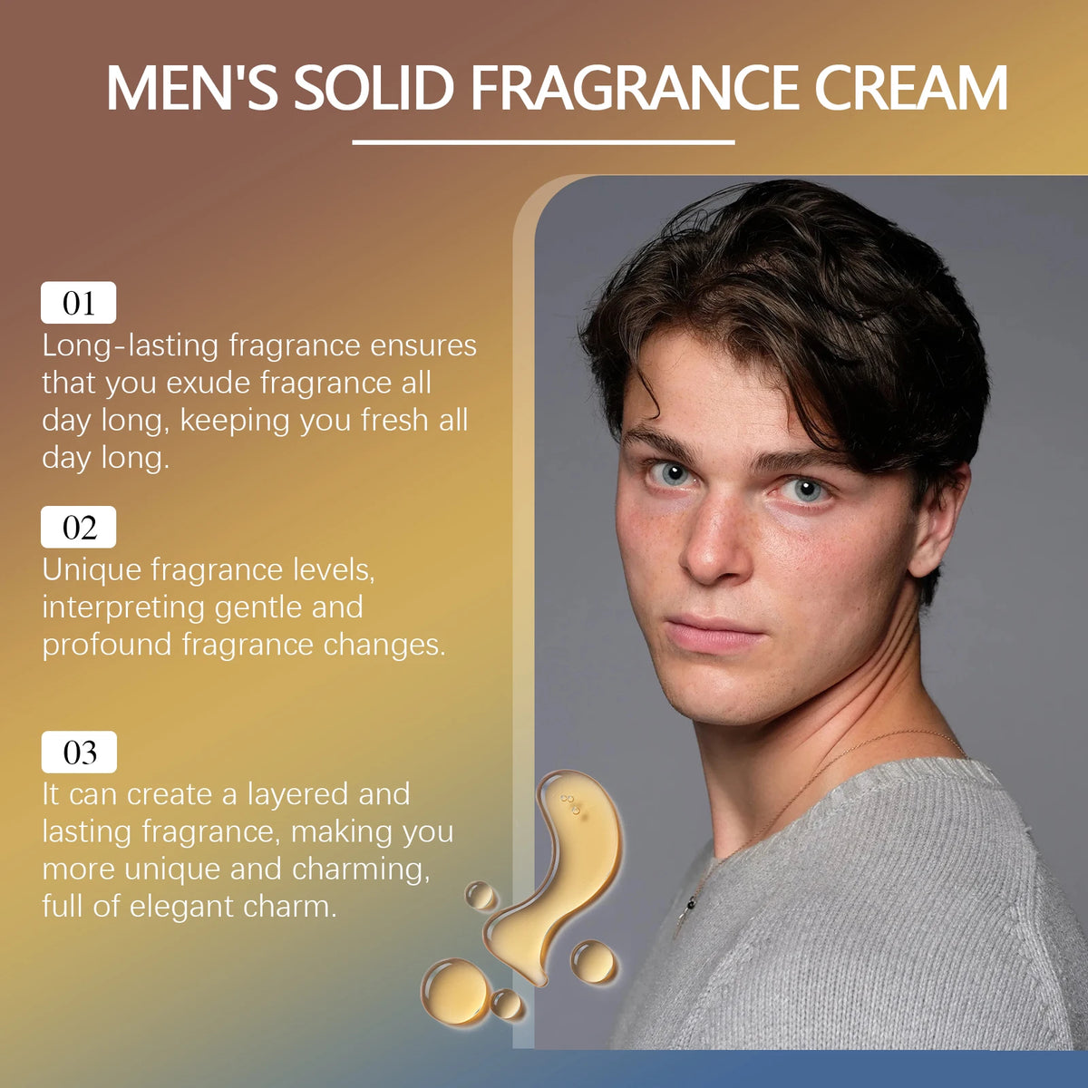 Men's Sandalwood Solid Fragrance Balm – Portable Long-Lasting Scent Solid Fragrance Balm Qst