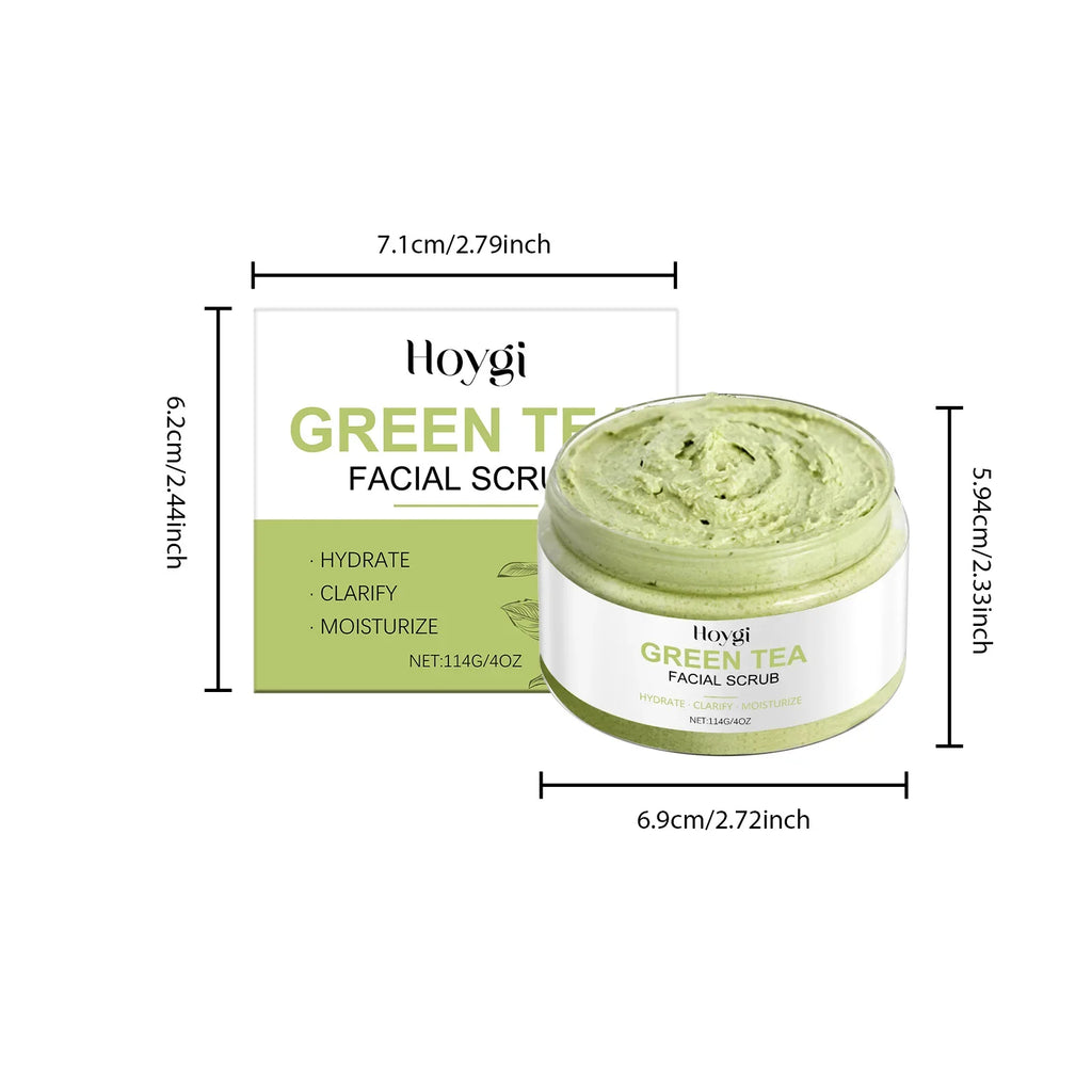 Green Tea Facial Scrub – Deep Pore Cleansing & Hydrating Facial Exfoliating Scrub Qme
