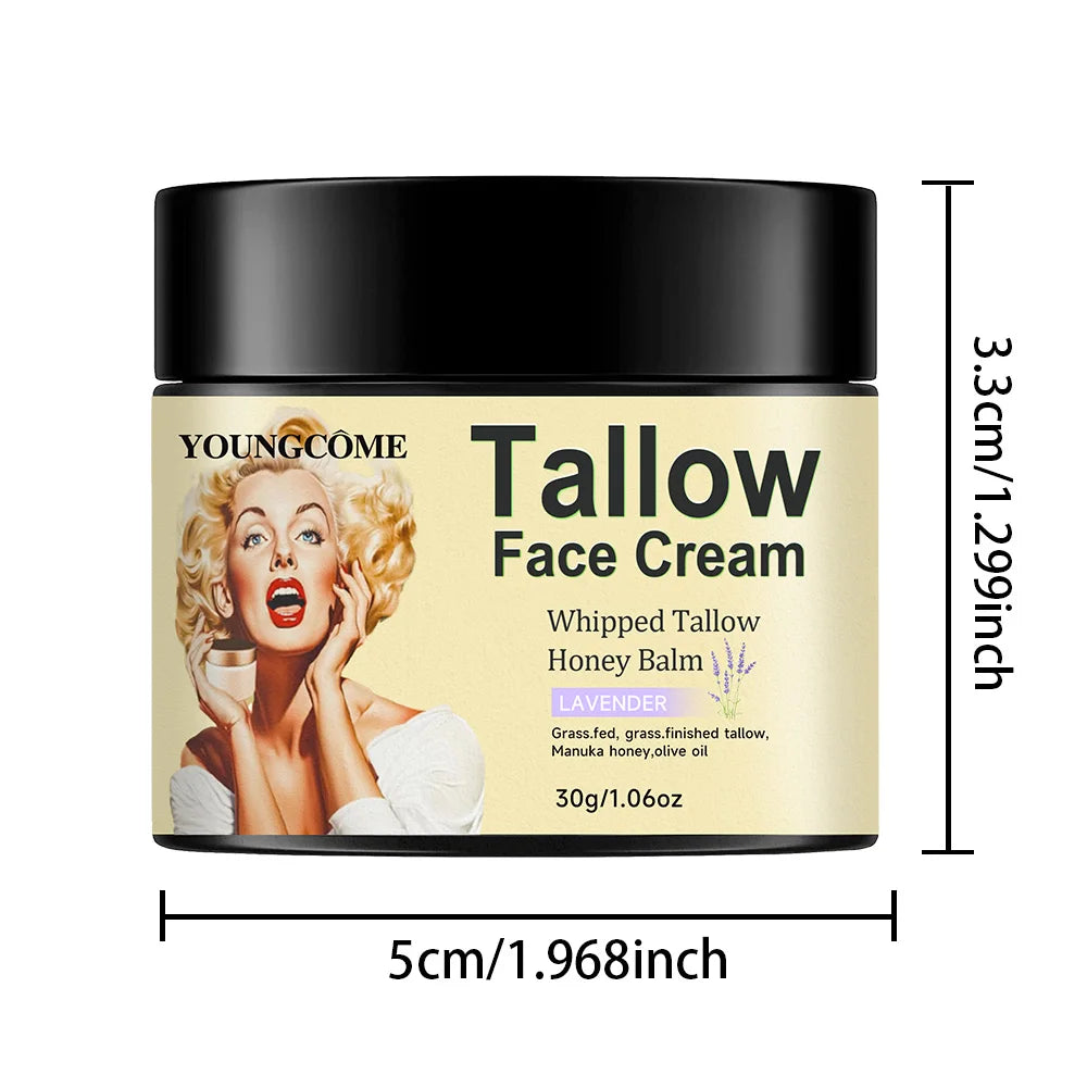 Whipped Vanilla Beef Tallow Face Cream – Moisturizer & Anti-Aging Face Moisturizer Cream Qst 30g