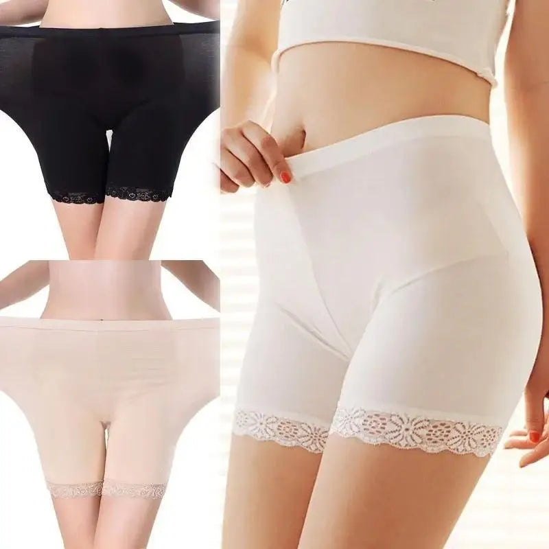 Women's Lace Seamless Safety Shorts – Anti-Chafing Underwear Safety Shorts Qme
