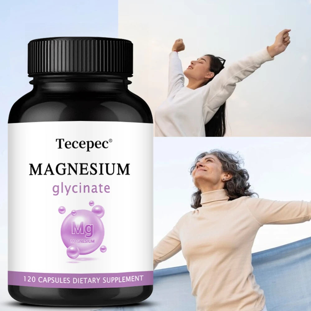 Magnesium Glycinate 120 Veg Capsules – Heart & Muscle Support Mineral Supplement Qst