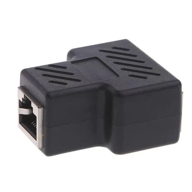 RJ45 Female Splitter – 1 to 2 Way LAN Ethernet Network Adapter Network Cable Splitter Qme 10pcs